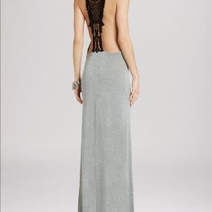 BCBGeneration Gray Maxi Dress W/Crochet Back Sz S